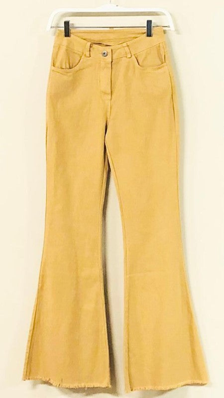 Twill denim flare bell pants