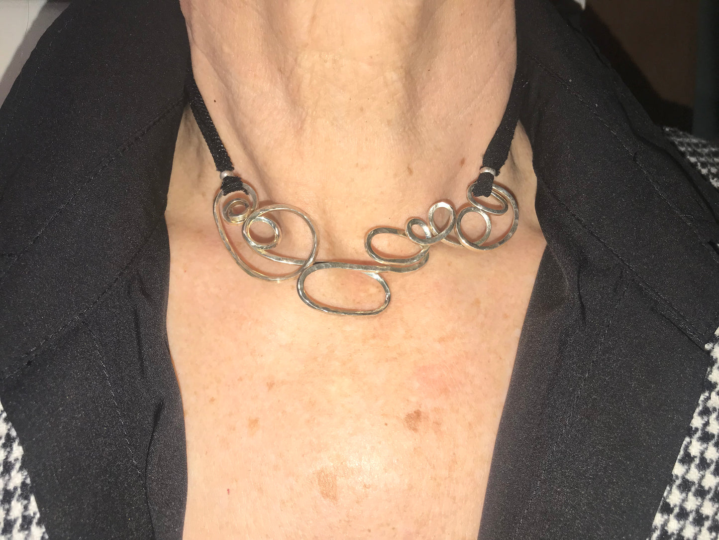Swirly sterling silver necklace..