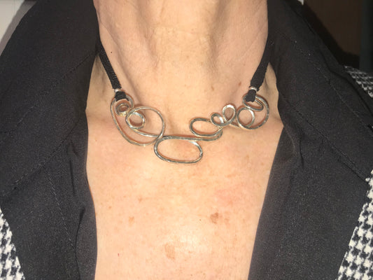 Swirly sterling silver necklace..