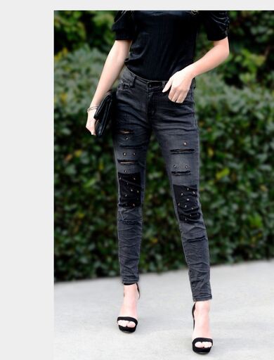 Italian Eyelet and patch pants