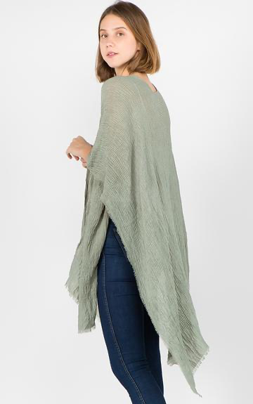 Solid Color Ruana Kimono