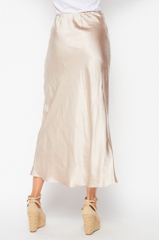 Satin Midi Skirt