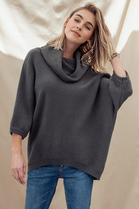 Oversized cowl neck verst tunic