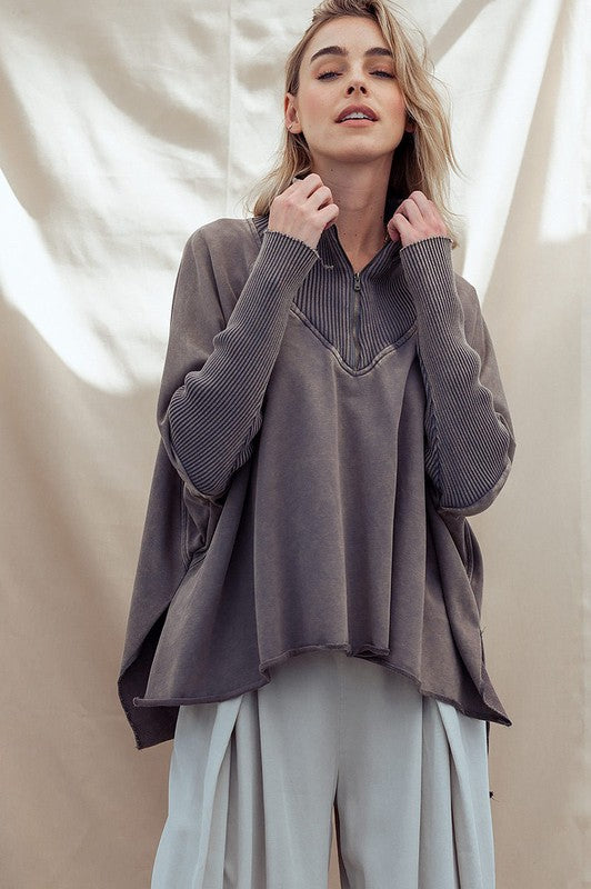 Dolman Sleeve top, sweatshirt.