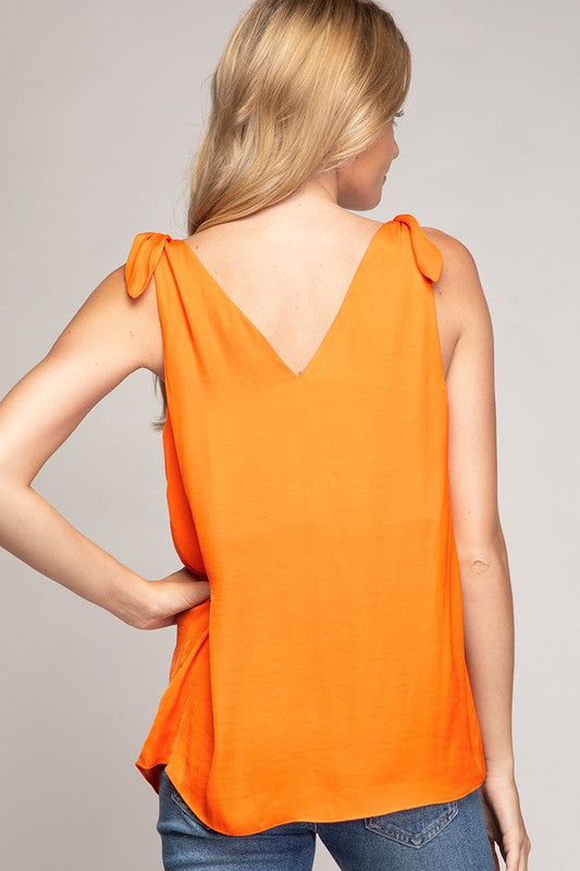 Shoulder Tie V-Neck Cami