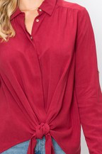 Tie Front Button Down Shirt