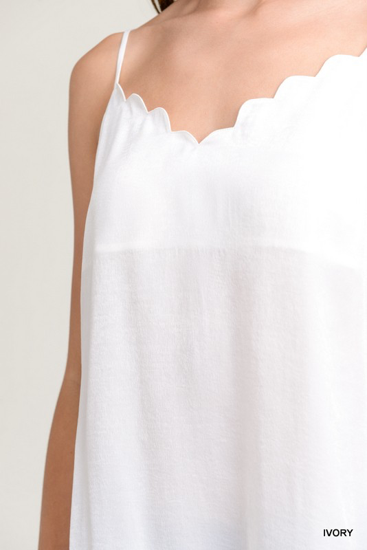 Scalloped Adjustable Tank Top
