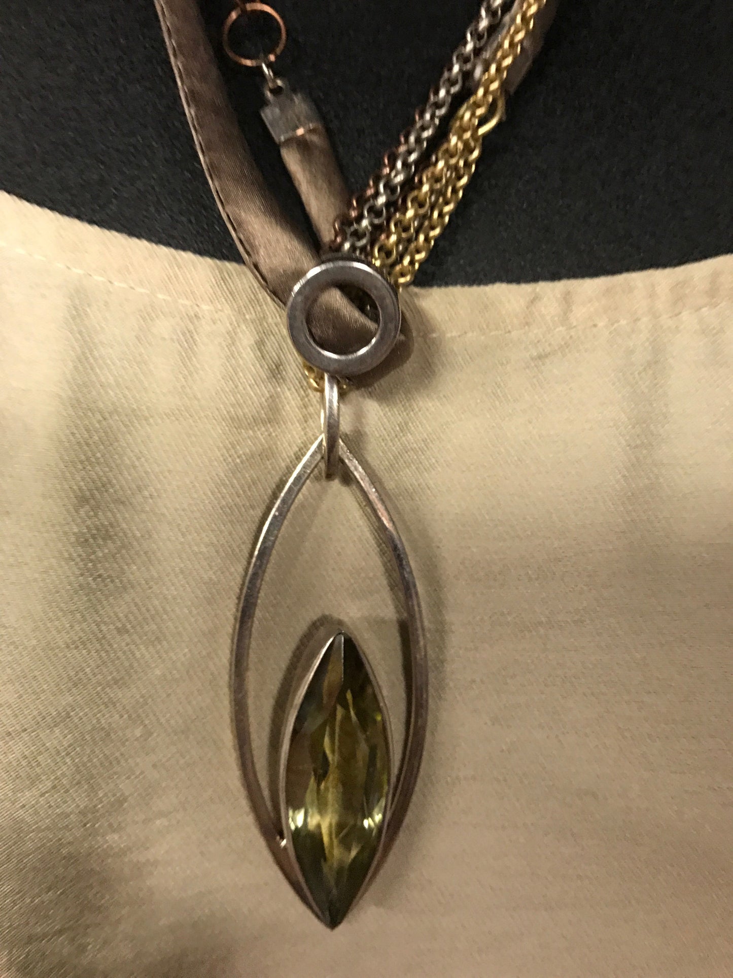 Sterling Silver and Citrine crystal quartz necklace