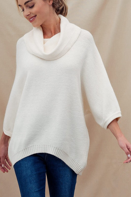 Oversized cowl neck verst tunic