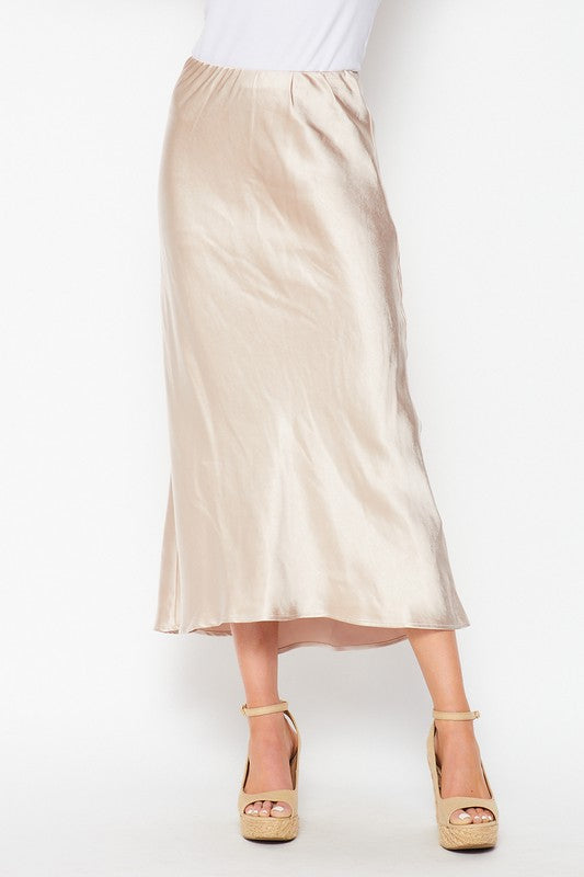 Satin Midi Skirt