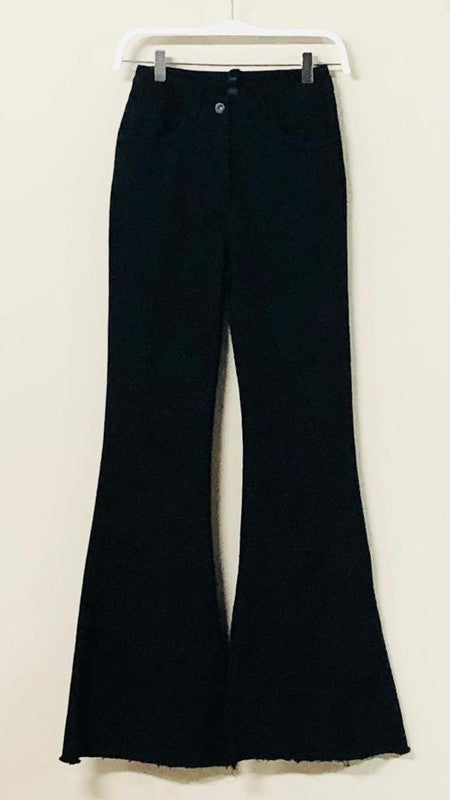 Twill denim flare bell pants