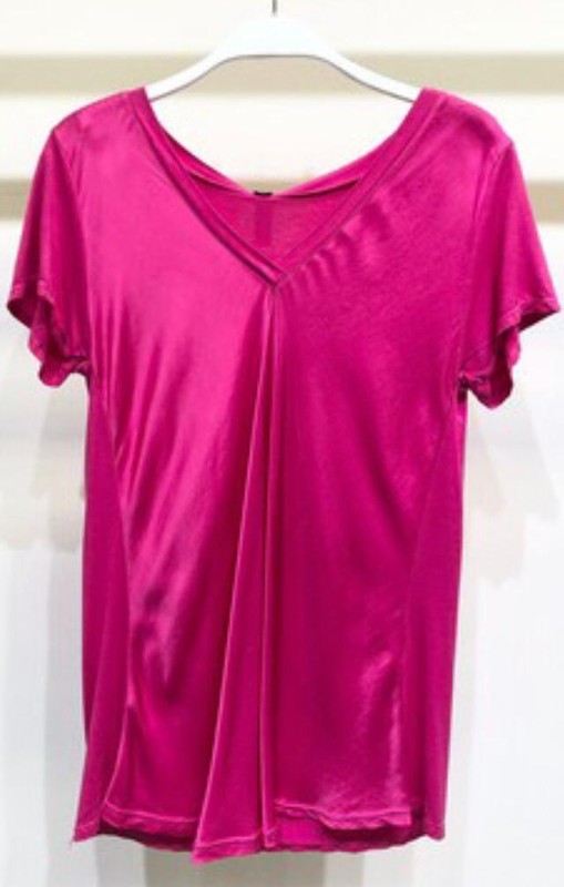 Silk V neck T