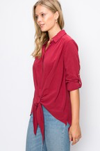 Tie Front Button Down Shirt