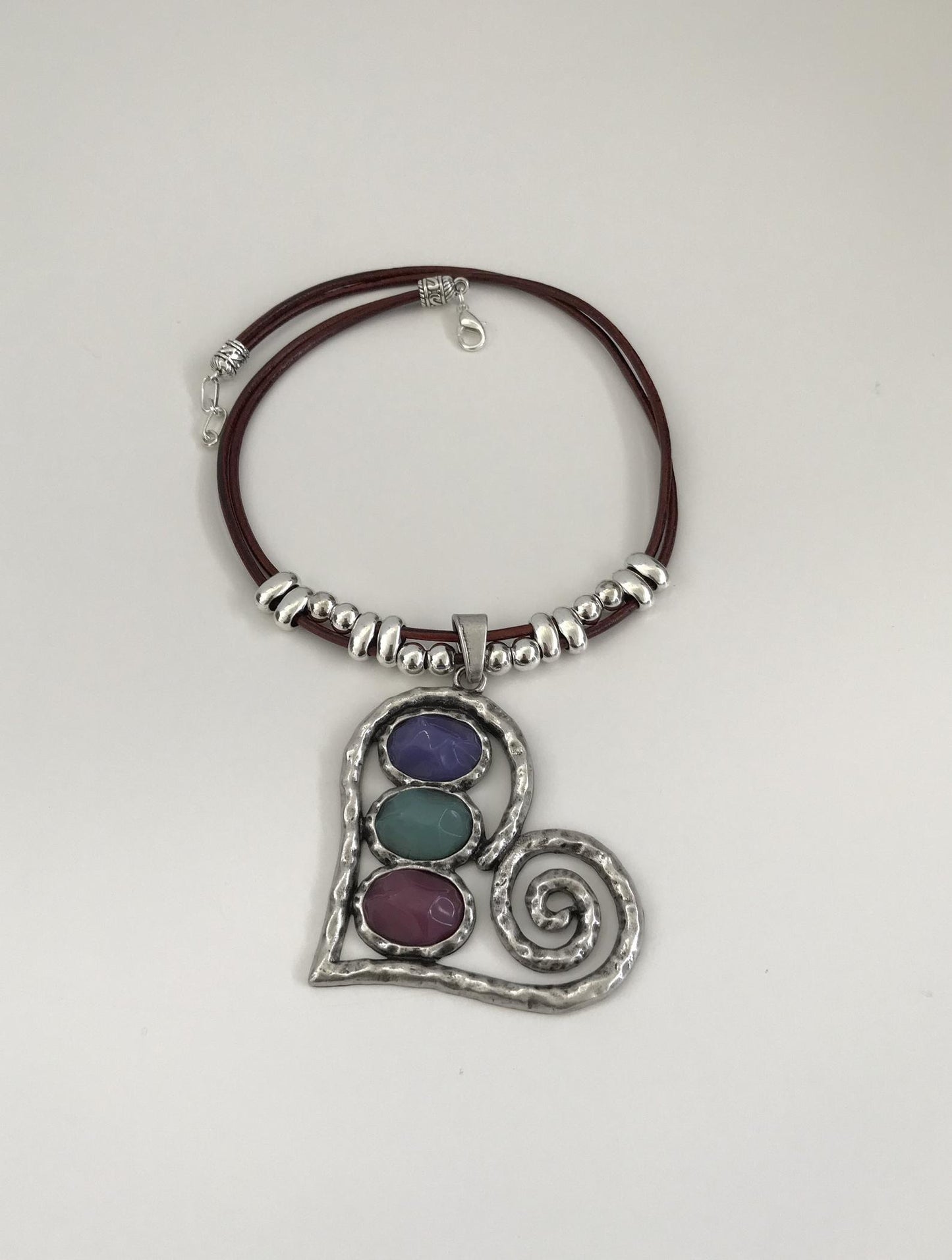 Heart Necklace with stones.
