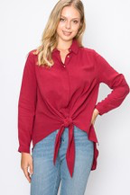 Tie Front Button Down Shirt