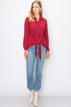 Tie Front Button Down Shirt