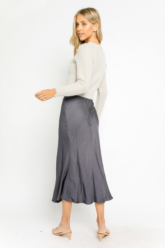 Satin Midi Skirt