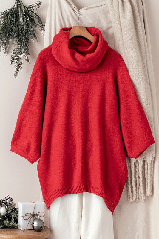 Oversized cowl neck verst tunic