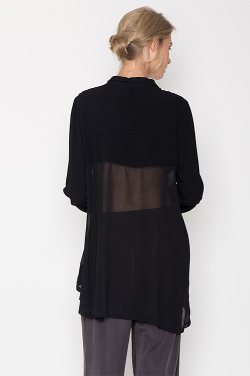 BUTTON UP SHEER SHIRT BLOUSE