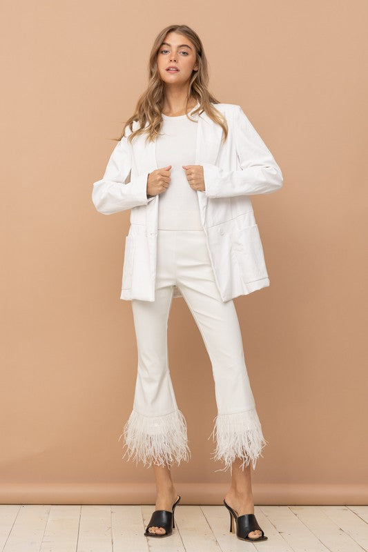 Faux Leather Feather leggings