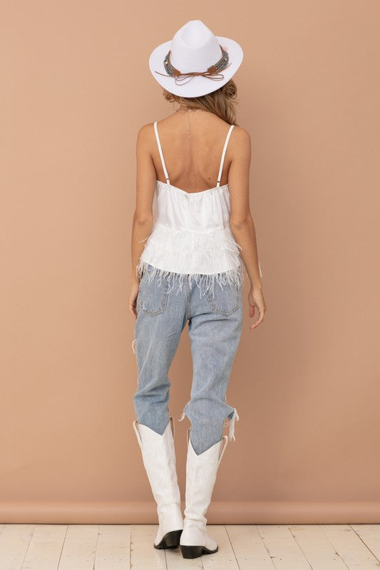 Tiered Feather Cami Tank