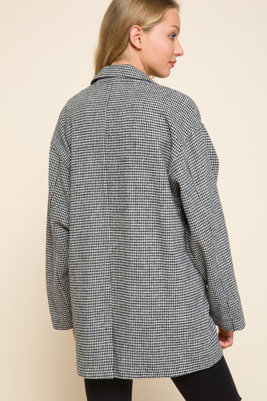 Hounds Tooth Single Button Jacket.