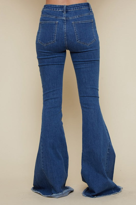 Criss cross Upside Bell bottom Jean.