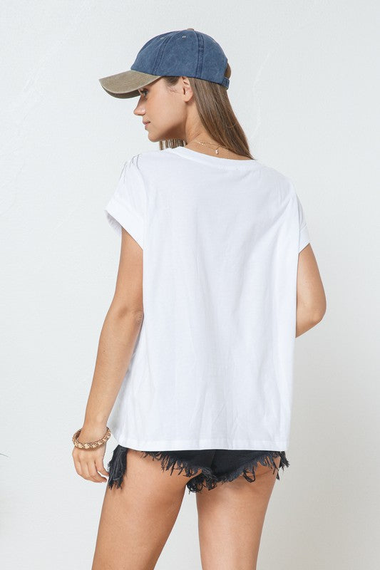 Chevron Fine Bead Fringe top
