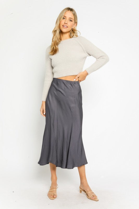 Satin Midi Skirt