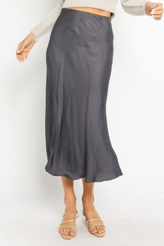 Satin Midi Skirt