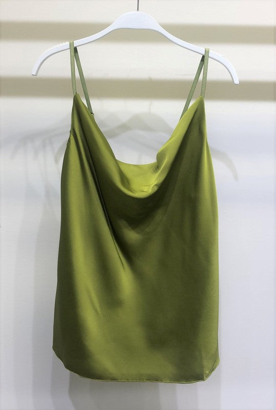 Italian cowl neck spaghetti straps top