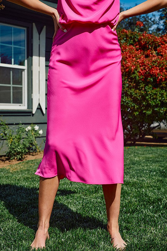 Satin Midi Skirt