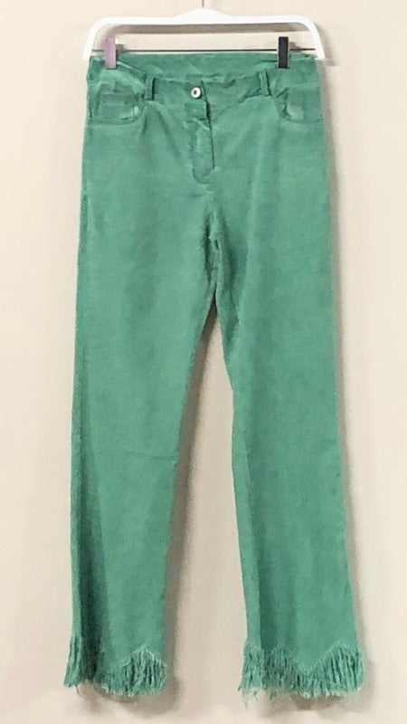 Fringe Hem Light Flare Pants