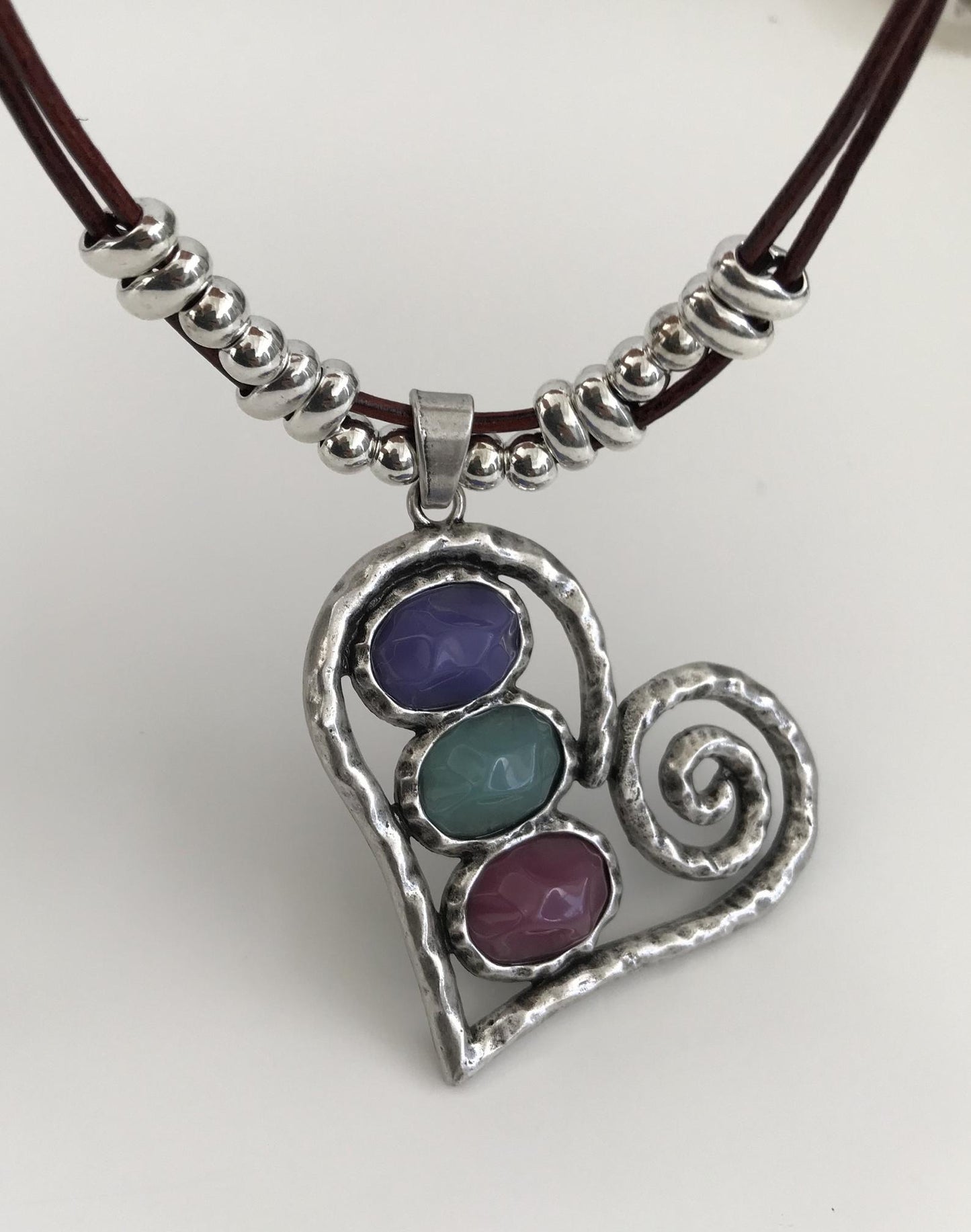 Heart Necklace with stones.