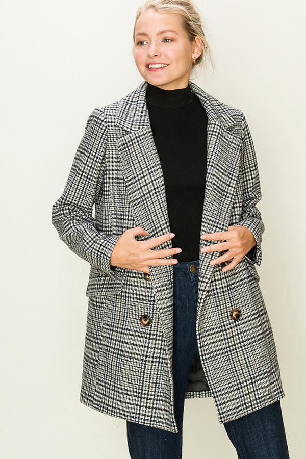 PLAID BOYFRIEND BLAZER