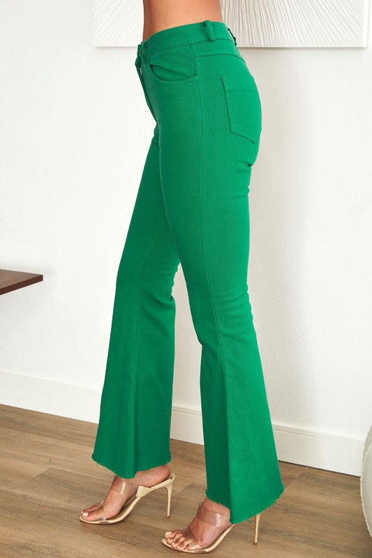 Twill denim flare bell pants