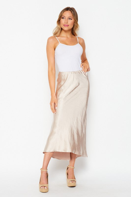 Satin Midi Skirt