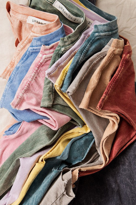 Vintage mineral washed sleeveless top.