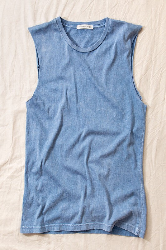 Vintage mineral washed sleeveless top.