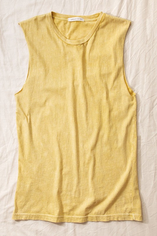 Vintage mineral washed sleeveless top.