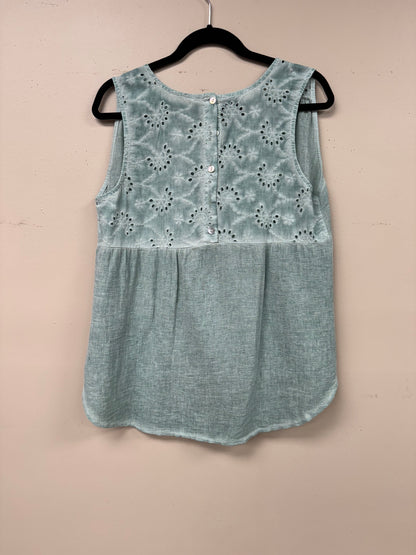 Italian linen lacey back top