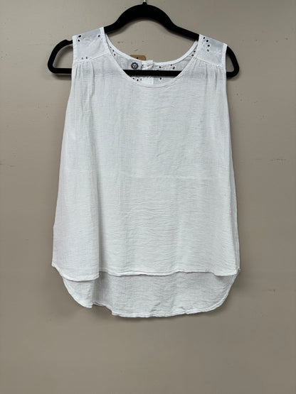 Italian linen lacey back top