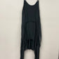 Asymmetrical, layered silky dress.