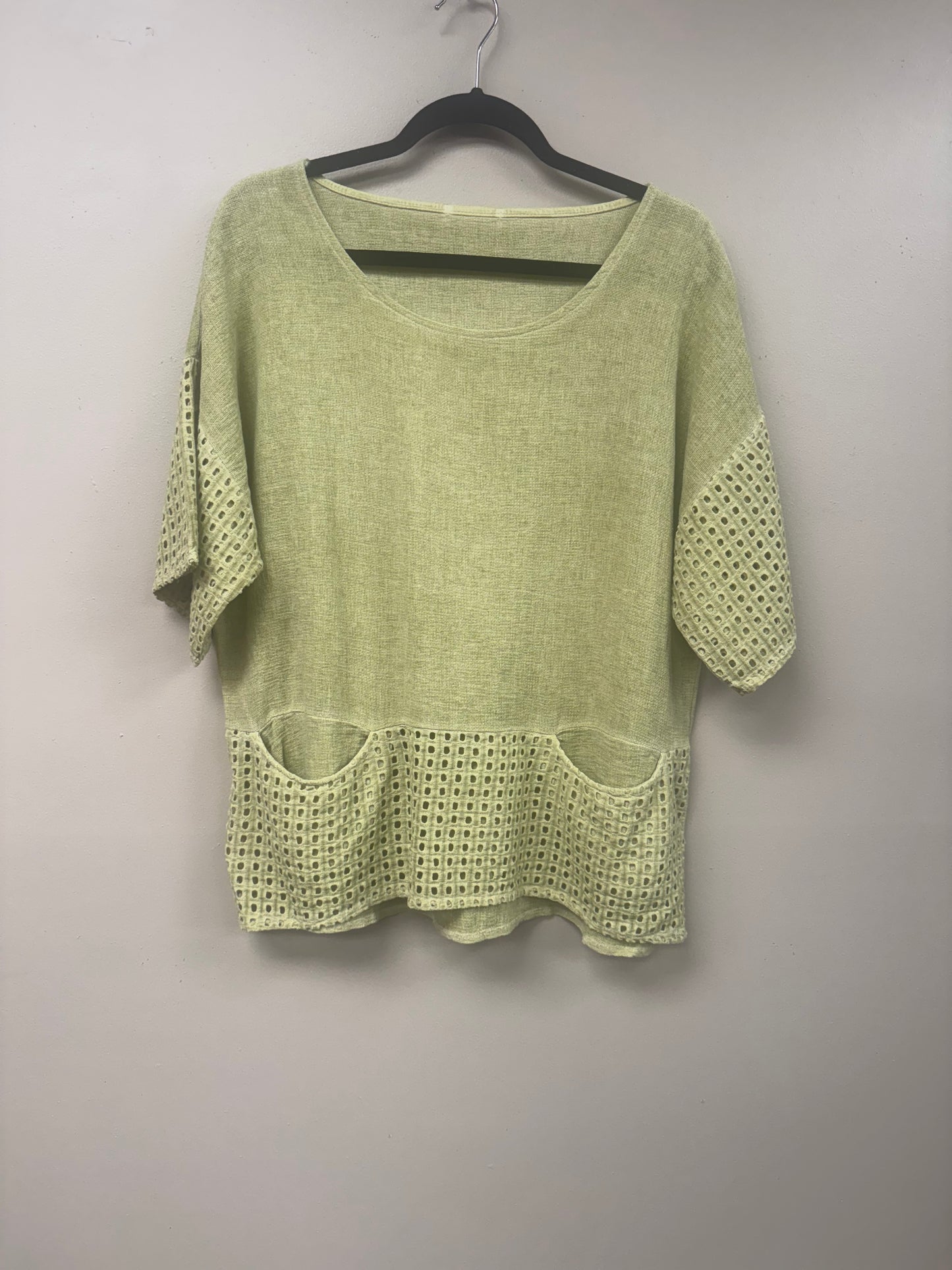 Italian Linen Top with Crochet detail