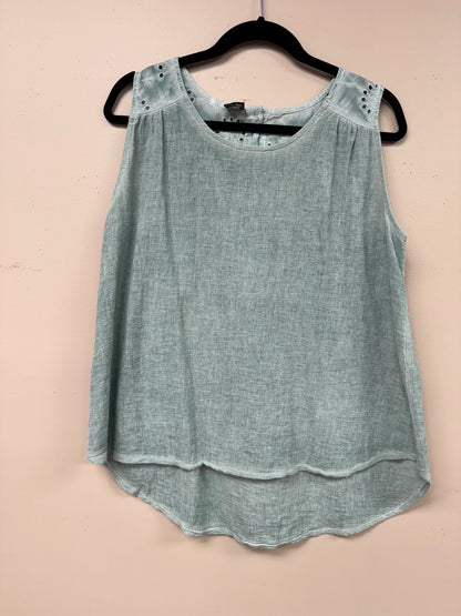 Italian linen lacey back top