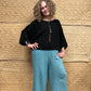 Linen weaved Italian wide leg pants.