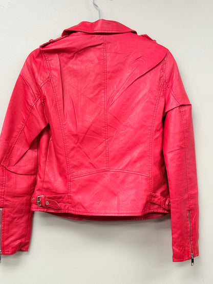 Red Leather Motto Jacket