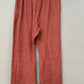 Linen Italian wide leg distressed hem pants