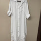 Italian linen long button down shirt dress.