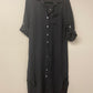 Italian linen long button down shirt dress.